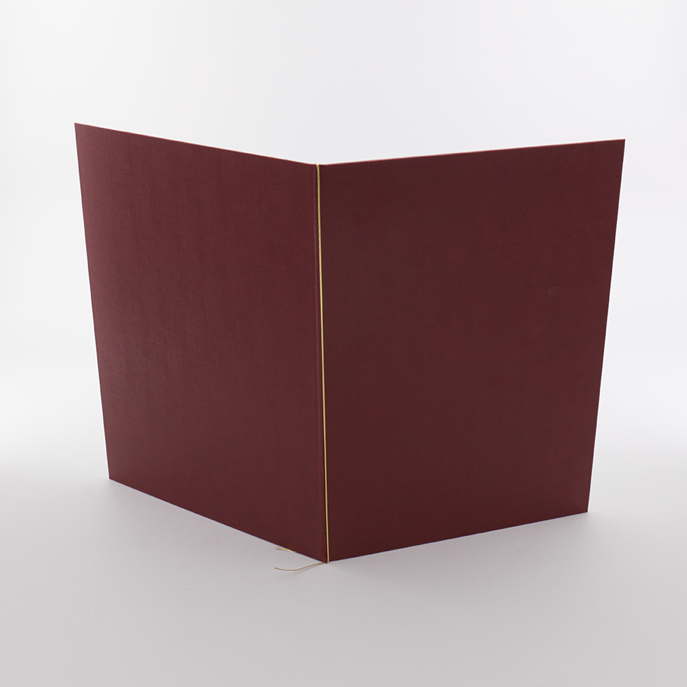 Rote Kondolenzmappe aus Leinen mit Kordel | Produkte für Bestatter © Elektronik Printing
