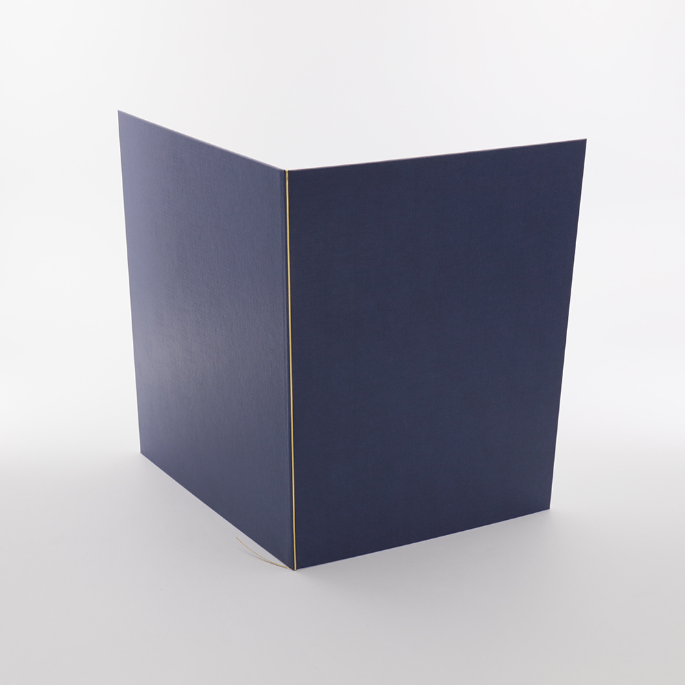 Blaue Kondolenzmappe aus Leinen mit Kordel | Produkte für Bestatter © Elektronik Printing